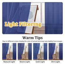 Royal Blue Sheer Curtains 96 Inches Long 2 Panels, Elegant Window Treatments Voile Curtains For Living Room, Light Filtering Rod Pocket Sheer Drapes, Each 42" Wx96 - 多色144 - 查看 4