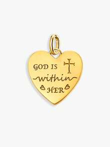 1件「God In Her Heart」吊墜，DIY串珠款，適用於手鍊，精緻禮物，返校必備，青少年背包配件，大學必備，平價返校飾品 - 款式2 - 查看 5