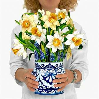 3D Pop Up Flower Greeting Card For Mothers Day Paper Multi-Style Bouquet Birthday Card Thank You Postcard Bouquet Thank You Gift Paper Pop-Up Flower Card, English Daffodils, Forever Flowers Bouquet 3D Popup Greeting Cards, Blank Note Envelope, Birthday Gift Cards, Mother's Day, Holiday Decorations Daffodil Forever Flowers Bouquet 3D Popup Greeting Card, Birthday Cards, Thank You Card, Blank Notecard & Envelope