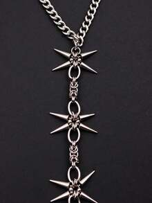 1 chiếc vòng cổ dài bằng thép không gỉ trang trí đinh tán phong cách Punk thời trang, trang phục thường ngày khi đi dạo phố - Nhiều màu - Xem 8