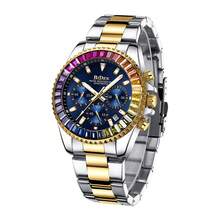 BIDEN 1 chiếc đồng hồ thể thao nam, chronograph, chống nước, hiển thị ngày tháng, đồng hồ thạch anh, đồng hồ công sở nam, dây đeo bằng thép không gỉ. - Màu xanh lam - Xem 10