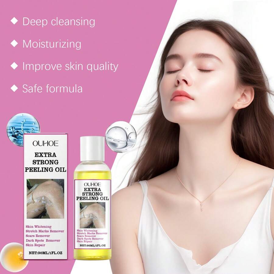 OUHOE 30ml Exfoliating Yellow Skin Oil, Exfoliating, Brightening, Moisturizing, Remove Dark Dead Skin, Leg/Arm Lightening M-Elanin Whitening, Firming, Nourishing