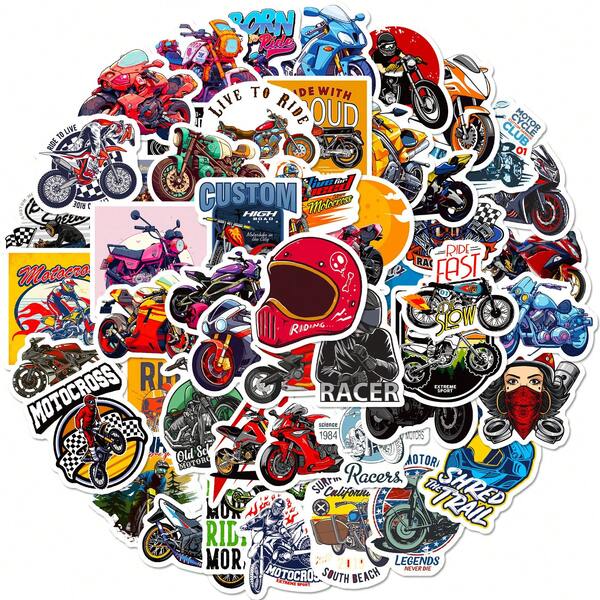50pcs Motorcycle Club Stickers, Vinyl Stickers, Suitable For Water Bottles, Laptops, Suitcases, Mobile Phones, Party Gifts, And Also Suitable For Teenagers To Collect
