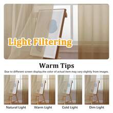 Taupe Sheer Curtains For Bedroom 54 Inches Long 2 Panels, Light Filtering Voile Rod Pocket Curtains, Airy Transparent Sheer Drapes For Living Room, Each 42" Wx54 L - 多色143 - 查看 4