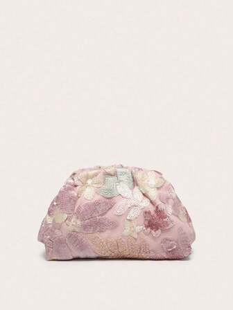 女士手提包针织包配彩色补丁大容量经典复古零钱包适合假日旅行