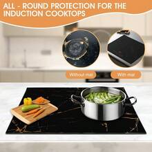 Large Induction Hob Protector Mat 52x78cm,Induction Hob Cover - Black - View 2