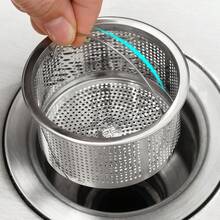 304 Stainless Steel Kitchen Sink Strainer Basket, Vegetable Washing Bowl Drain Catcher, Prevents Clogging Kitchen Items Kitchen Accessories Kitchen Tools - Silver - View 3