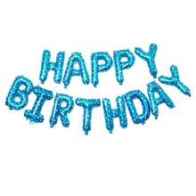1 套 16 英寸生日快乐铝箔横幅和气球，多色可重复使用派对气球，适合生日派对、周年纪念装饰