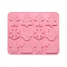 1 molde de silicone de Natal - design de 12 furos com formas de boneco de neve e biscoito de gengibre, perfeito para fazer chocolate, sobremesas e