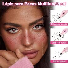 4 PCS Pecas Maquillaje, Delineador de Ojos para Pecas de Doble Punta 2 en 1, Resistente al Agua, a Prueba de Manchas, de Larga Duración, Natural y Realista, Se Puede Usar en Varios Looks de Maquillaje - Combinación de cuatro colores - Ver 5