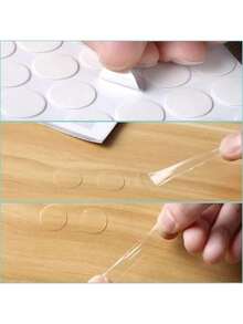280 Pcs Double Sided Sticky Stickers Removable Round Putty Sticky Tack No Trace Sticky Putty Waterproof Small Stickers Festival Decoration 20mm 280 - Trong sáng - Xem 3