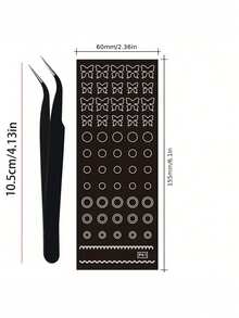 6pcs Nail Art Stencils Templates Including Heart, Butterfly, Flower, Snowflake, Star, Hollow French Nail Stickers Printing Mold Template Tools Manicure DIY Decor Nails - Black - View 4