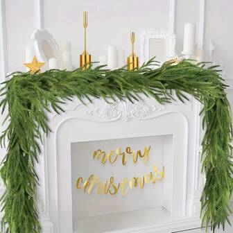 1 pezzo Ghirlanda artificiale di pino di Norfolk da 106 pollici per decorazioni interne ed esterne invernali, ghirlanda di pino invernale realistico al tatto, verde finto adatto per tavolo da pranzo, parete, camino, soggiorno, camera da letto, casa, decorazioni natalizie, decorazioni per la casa, decorazioni per la stanza