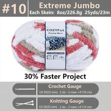 Chunky Yarn Hand Knitting - #10 Chunky Chenille Blanket Yarn, Jumbo Big Thick Chunky Yarns Crocheting, Tie Dye Bulky Knit Yarns, 8 Skein 25 Yds 8 Oz Each Skein SageKhaki - 8 件裝 + 卡其色 & 玫瑰色 & 白色 - 查看 2