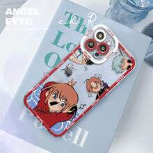 Custodia per telefono con motivo divertente dell'anime giapponese Gintama, compatibile cone 7, 6s, X, 14, 15, Pro, 11, 13, Pro Max, XS, SE, 8 Plus, 12 Mini, XR, in silicone trasparente