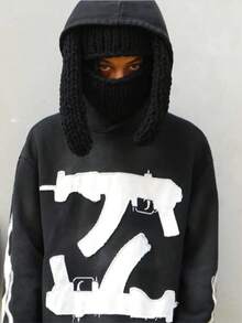 Men's Gothic Hoodie - Printed Sweatshirt Loose Casual Jumper, Long Sleeve, Streetwear Top, Wetsuit Menswear, Sold Motocross Black - Operator Classic Black Hooded Sweatshirt Fathersdaygift Baggy  Halloween    Spring/Fall  Fall/Winter    Loose    Rib-Knit    Halloween - 黑色 - 查看 6