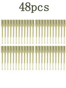 48pcs Gentle Painless Nose Hair Trimmer Set For Men And Women - Portable Manual 360° Rotating Dual-Head, Light Beige- Facial Hair Removal Tool With Precision Trimming Feature. - Beige - View 12