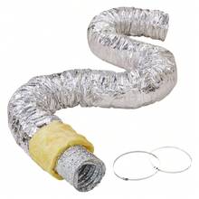 Manguera de ventilación para secadora, conducto flexible aislado de 5 pulgadas, 25 pies de largo con 2 abrazaderas de conducto, protección resistente de tres capas para HVAC, calefacción, ventilación y escape, valor de resistencia a la llama R-4.2 - 5 pulgadas, 25 pies R-4.2 - Ver 1