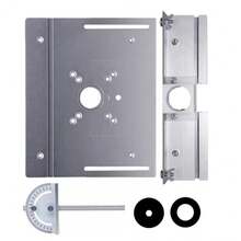 آلة نجارة للنحت وتشذيب الحواف، لوحة من سبيكة الألومنيوم، جبلي، مسطرة دفع، منصة رفع صغيرة، منصة تنظيف للتشذيب والتخديد الكهربائي للخشب - فضي - مشاهدة 11