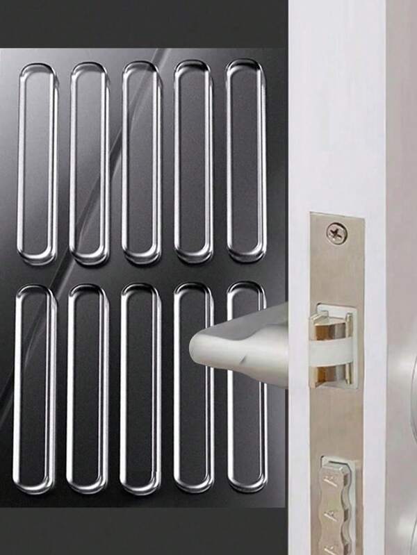 Topes de puerta y protectores de pared, 4/8/10 piezas de protectores de pared para perillas de puerta de silicona con respaldo autoadhesivo resistente, topes de puerta reutilizables y reforzados - ideales para protección de paredes y reducción de ruido