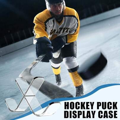 1 pieza Vitrina acrílica de hockey de 3 niveles/6 niveles con diseño en forma de X para exhibir pucks firmados y coleccionables, estante de almacenamiento para entusiastas y coleccionistas de deportes, ideal para decoración del hogar, oficina y habitación de hockey