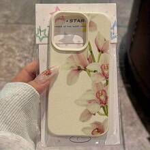 Funda de teléfono con impresión de arte única: Funda de teléfono de Halloween nueva 1 con patrón de lichi blanco con diseño de rama verde y flor blanca, adecuada para iPhone 16/15/14/13/12, serie Pro Max 11, 12Pro, 13proMax, 14Plus, 15plus, 16plus, 15promax, 16pro, 14promax, 13pro max, 12pm, etc. Regalo de Cumpleaños Muestra Tu Estilo - 1 pieza - Ver 2