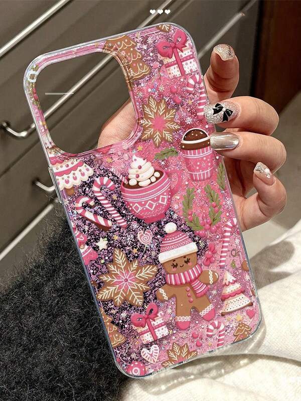 Carcasă de telefon rezistentă la șocuri, elegantă, transparentă, cu sclipici și degradat de Crăciun, compatibilă cu 17/17 Pro/17 Pro Max, 16/11/16 Pro/16 Plus/16 Pro Max/16e, 15 Pro Max, 13/14/12/XS/XR, 15 Pro Max, 16 XR/7/8, 16 Pro Max, 15 Pro Max, 12 Pro Max, 13 Pro Max, 14 Pro Max, 13, 11, 12 Pro, 14, P11, moale, P12 anti-cădere, XS.XR