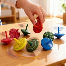 1/6/10/20 Pcs Wooden Table Top Spinning Tops, Wooden Toys, Mini Gifts, Party Favors, Holiday Presents, Retro Classic Keepsake Soap Gift Set