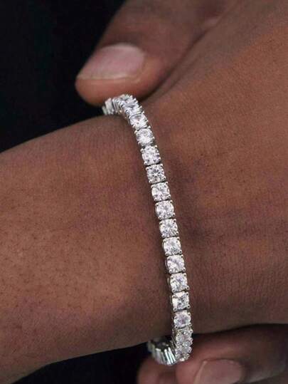 2 Pcs Round Zirconia Adjustable Tennis Bracelet For Women Girl Daily Wear