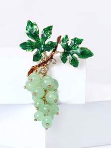 时尚水钻葡萄胸针 女士植物别针 礼服西装别针配饰 派对宴会礼物