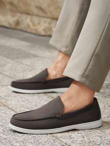 男士乐福鞋，休闲鞋，软底，青春时尚，适合驾驶、上学、通勤等各种场合。 - 咖啡色 - 查看 5