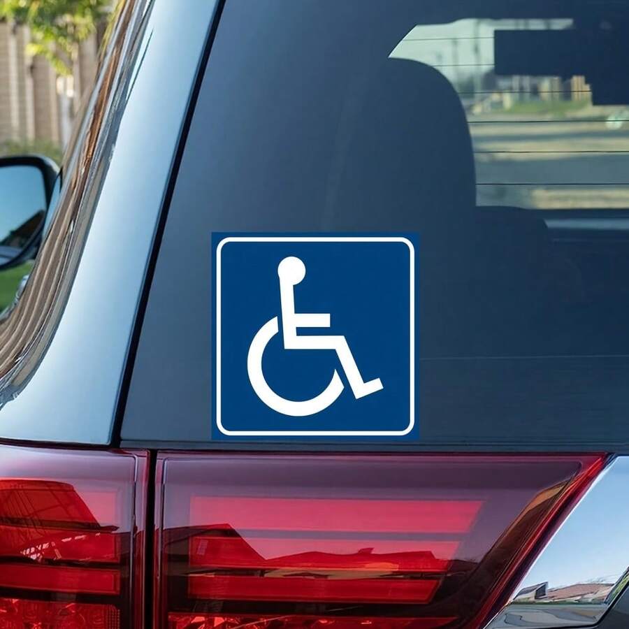 2/4/6/8 Pcs Wheelchair Accessible Stickers - Premium Laminated Vinyl Disability Access Symbol, Durable Disability Parking Decals, Suitable For Commercial Spaces, Offices, Restaurants, Buildings And Public Places - Multicolor - View 1
