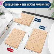 Memory Foam Bath Mat 30x20, Ultra Soft And Absorbent Bathroom Rugs, Machine Washable, Comfortable Bath Carpet For Bathroom Floor, Tub And Shower, Beige{Inchsize_nameinch:Inch30\Inchx20\Inchinch,Inchcolor_nameinch:InchBeigeinch} - 米色 - 查看 3