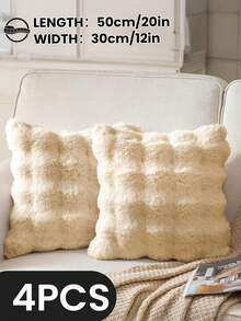 1/2/4 Stück luxuriöser Kunstfell Toskana Kissenbezug, Kissenhülle, ohne Kisseneinsatz, flauschige Heimdekoration Kissenhülle für Wohnzimmer Sofa, Schlafzimmer Kopfteil, Überwurfkissen, Oeko-Tex