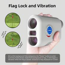 NOHAWK 1090 Yard Golf Rangefinder With Angle Switch, Flag-Lock Vibration, And Slope-Adjusted Distance Function, Equipped With 6X Magnification Monocular, Designed For Golfers - White - View 3