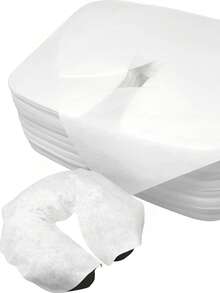 HMQ beauty 50pcs Disposable Face Headrest Covers Soft Non-Sticking Massage Face Covers For Massage Table Chairs SPA Salon Eyelash Grafting Beauty Tool - White - View 6