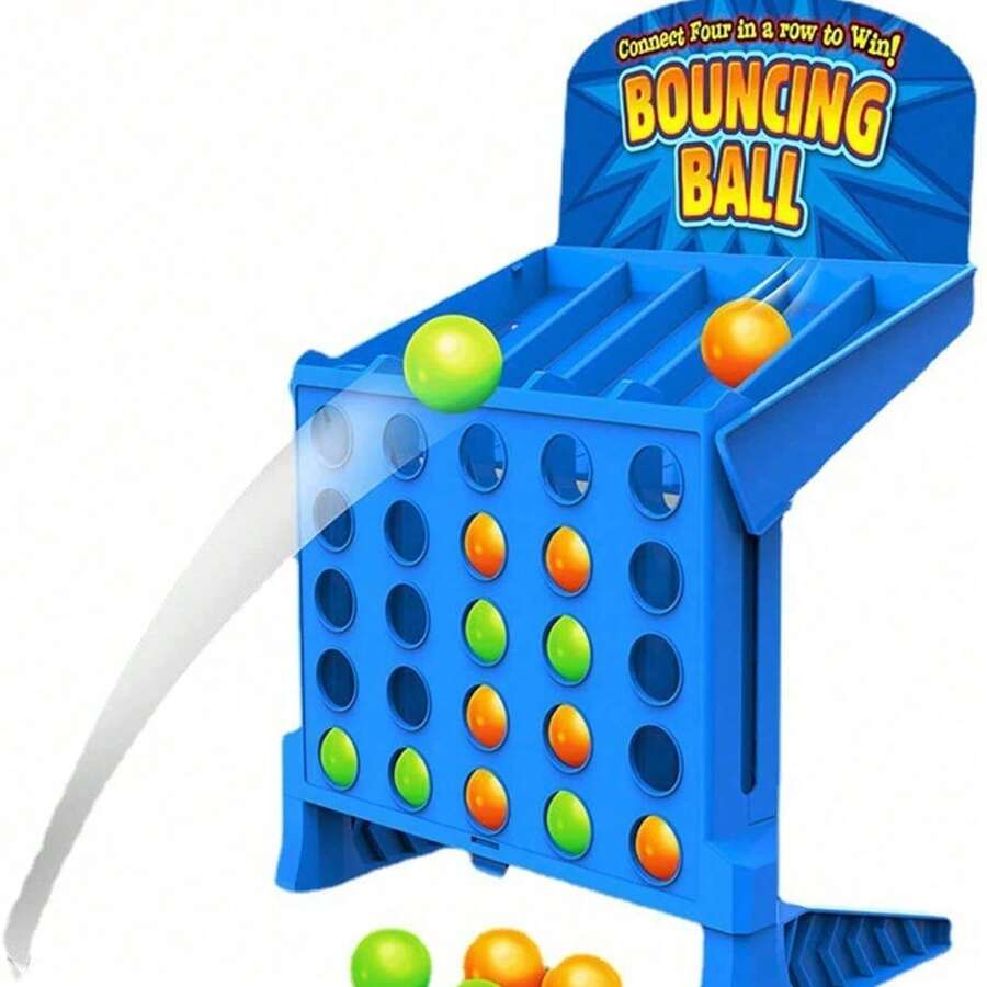 Point Games Bounce 4 In A Row - Travel Friendly Storage Case- Classic Board Games W Twist - Line Up 4 Classic Game - Strategical Thinking And Aim Practice - Multicolor - View 1