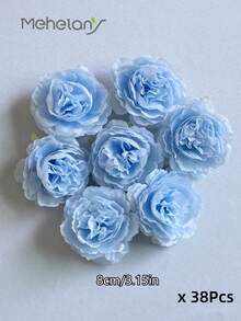 MEHELANY 38/25pcs Artificial Silk Peony Flower Heads, Blue, Suitable For Wedding Party Decor, Cake Decor, Home Living Room Dining Table Decor, Halloween Decor, Christmas Decor, Autumn Party Decor, Harvest Table Centerpiece Decor, Christmas Tree/Wreath Decor - Blue - View 9