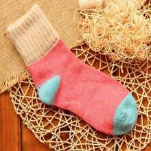 Warm Winter Socks - Heavy Duty Warm Soft Beige/Brown/Black/Navy Blue/Red/Pink Striped Casual Outdoor Sports Socks, Comfort Short Socks/Medium Tube Socks, Durable Tights (Bulk Pack) - Rỉ Nâu - Xem 4