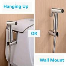Stainless Steel Sitz Shower Nozzle Accessory With Hose Kit -304 Stainless Steel Sitz Shower Gun, Adjustable Water Pressure And One Handed Lever Control, Suitable For Toilets, Baby Washing, Pet Bathing, Etc., Easy To Use - Silver - View 5