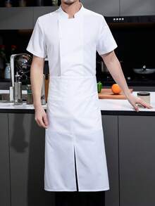 Breathable Chef Jacket With Back Mesh, Soft & Comfortable Moisture Wicking, Durable Unisex Design For Cooking, Baking, Hotel, Restaurant Kitchen, Summer Short Sleeve, Small Size Available For - White - View 6