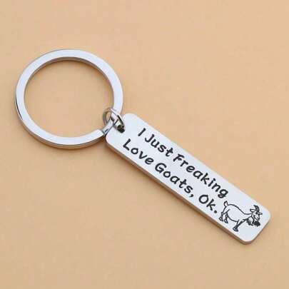 1pc Goat Farmer Gifts Goat Keychain I Just Freaking Love Goats OK Keychain Funny Goats Lovers Gift