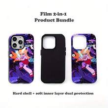 Funda de película dos en uno de panty y medias de anime  - Duradera, amortiguadora y de protección moderna - Compatible con iPhone 16, 15, 14, 13, 12, 11, Plus, Pro, Max, regalo de cumpleaños perfecto para amigos - Blanco - Ver 9