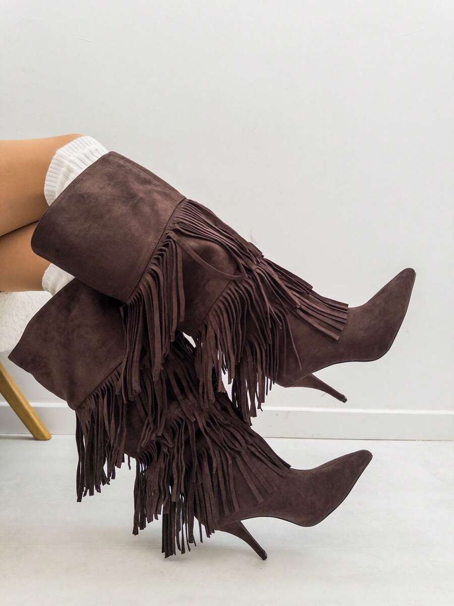 Bottes mi-mollet pour femmes - Tabac - Voir 1