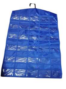 Porta Letras De Hule Plástico Colores Fichero Escolar Didáctico Para Números o ABC, organizador de letras, material escolar didáctico, fichero colorido educativo para abecedario y números, accesorios para preescolar y primaria - azul real - Ver 2