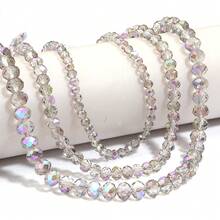 1串紫色玻璃珠/节日珠/奥地利水晶风格玻璃珠/圆形玻璃珠/刻面玻璃珠/玻璃隔珠，适用于耳环/手链/脚链/项链等首饰制作/圣诞树装饰/节日装饰/婚礼装饰/窗户装饰 - 紫色 - 查看 3