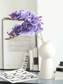 1pc New Butterfly Orchid Artificial Flower With Film Texture, Home Living Room Dining Table Floral Decor, Fake Orchid Flower - Multicolor - View 1