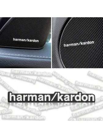 4件/8件装高品质金属哈曼卡顿汽车Hi-Fi扬声器音响徽章立体声标志贴纸汽车装饰配件