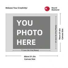 Customized Diamond Painting Set, DIY Personalized Pictures, 5D Diamond Art, Adult Customized Gift, Home Wall Decoration (Round Diamonds, 11.7x11.7 Inches/30x30 Cm), Diamond Painting Art Set - Multicolor - View 87