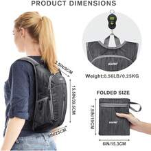 - Mochila de senderismo de 10 litros, mochila ligera y plegable - Azul Oscuro - Ver 1
